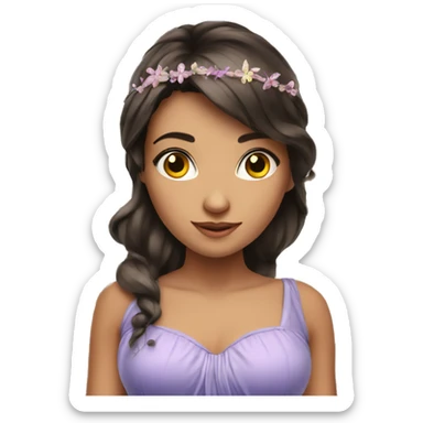 attractive brunette fairy  sticker