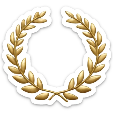 golden laurel wreath sticker