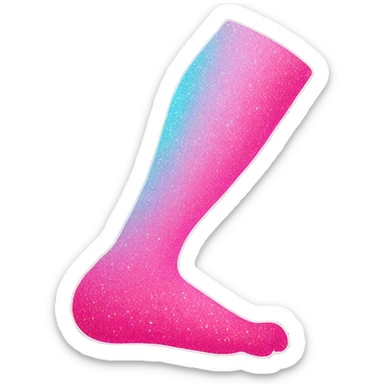Pink ombre leg xray with glitter  sticker