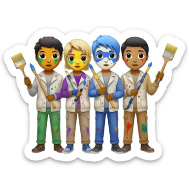 Painters with Paint Stained Faces sticker