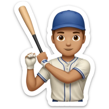 A guy swing baseball bat sticker