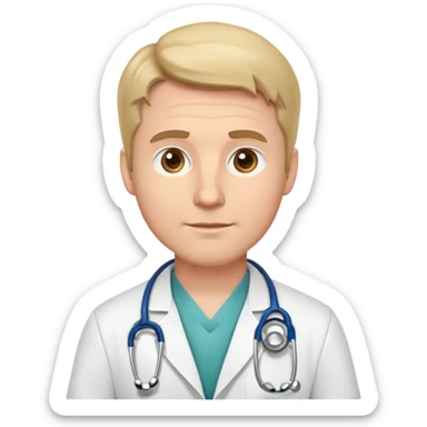 white guy doctor sticker