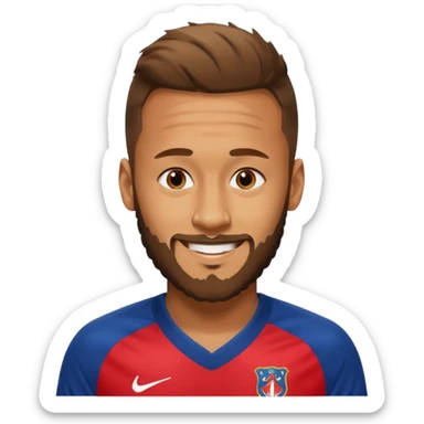 Neymar avec beaucoup de barbe qui rigole  sticker
