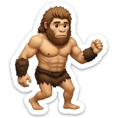 Can you make a emoji of a dumb Neanderthal  with his hands dragging on the ground? sticker