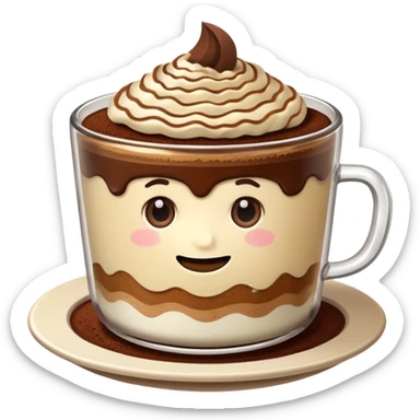 Tiramisu with face sticker