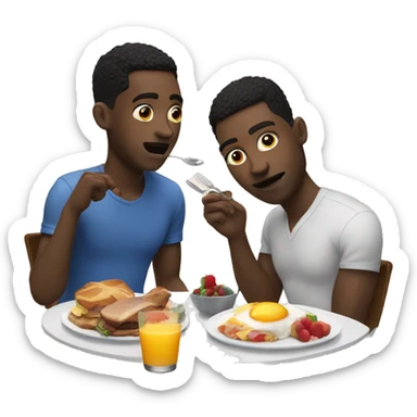 Black gay men eating brunch sticker