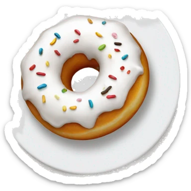 White donut and cafe sticker