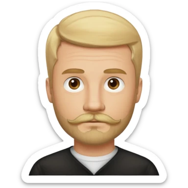 short blond hair clean cut mustache and beard 5ft 9 140lbs titian sticker