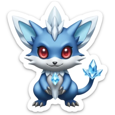 Elemental dark dusky mechanical frosty fairy-like fantasy epic rare Glalie-Sneasel-Togetic-Pokémon-Fakémon-hybrid-creature sticker