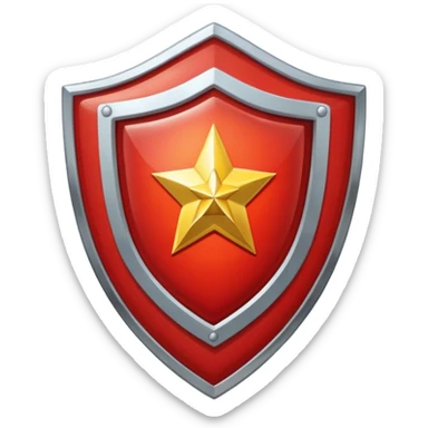 a shiny shield with the USSR flag inside sticker