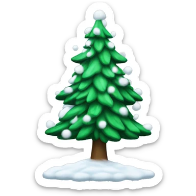 Christmas tree with snow falling  sticker
