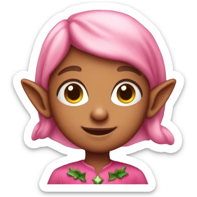 Pink cute elf sticker