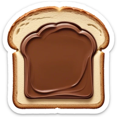 slice of bread covered in nutella spread sticker