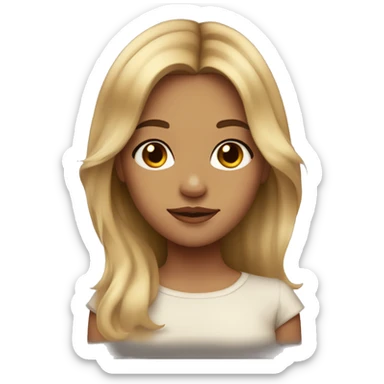 dirty blonde girl, with honey brown eyes, cute, soft, lucious hair sticker