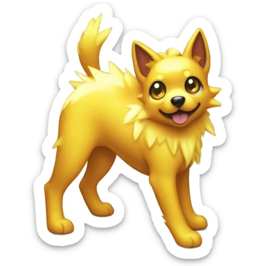 Colorful Shiny Electric Dog Pokémon sticker