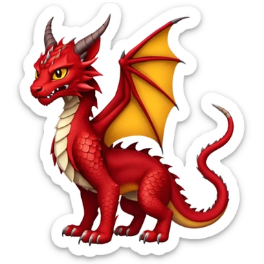 Dark-Red Dragon-type Fakémon-Lynx full body sticker