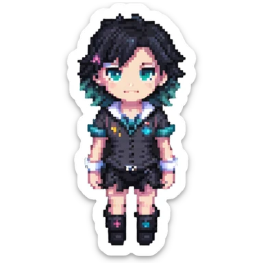 femboy character with a cute androgynous look sticker