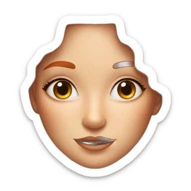 redhead woman has light skin with freckles sending a kiss sticker