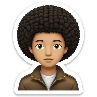 Black seventeen with a afro haircut sticker