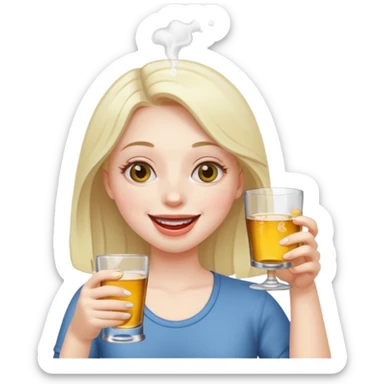 Girl chugging alcohol sticker