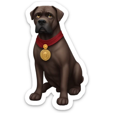 A burgundy-colored Cane Corso as Roman Senator. sticker