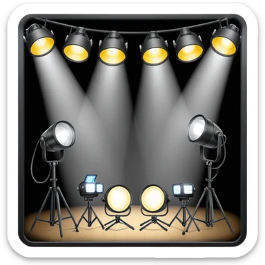 create a series of images for Theatre lighting equipment Inventory  sticker