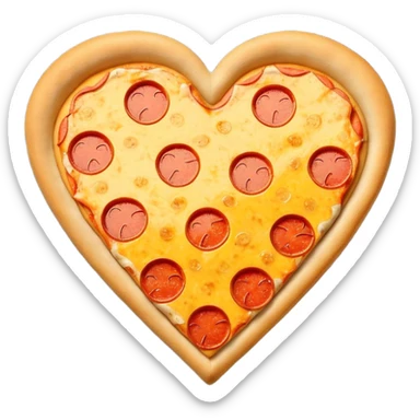yellow heart with a pizza slice sticker