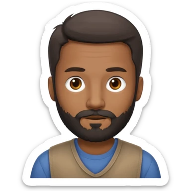 give my dad a grandpa look but beard mixed with grey and black , very low hair on head brown in complexion, casual clothes sticker