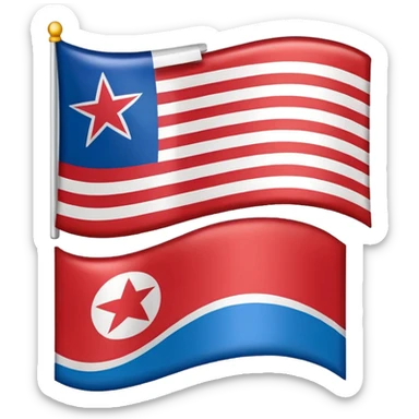 Let's talking about a emoji flag hack combination with Puerto Rico + North Korea emoji flag combination flag hack as a flag image by photo and flag sticker