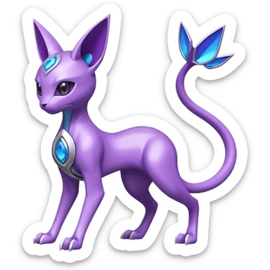 Mechanical Miraidon-Espeon-Mewtwo-Fakémon-hybrid-creature (full body)  sticker