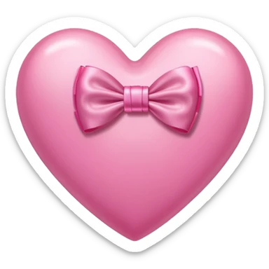 pink heart with bow in it  sticker