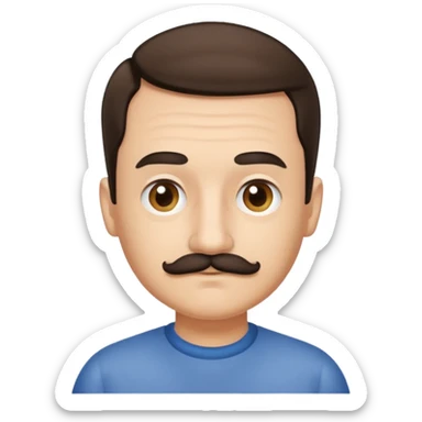 Man with small combover and tiny mustache sticker