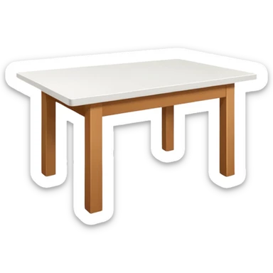 top view of an empty white dining table sticker