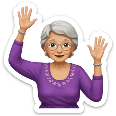 Old lady hands up raise the roof dancing  like she doesn’t care  sticker