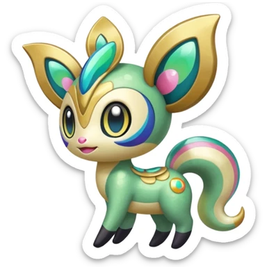 Colorful Exotic Meloetta-Vernid-Trico-Kirby-Fakémon-creature-hybrid sticker