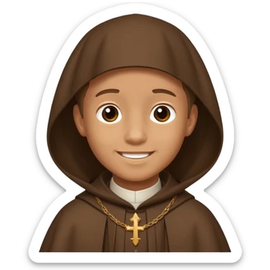 Un chico moreno con un hábito fransiscano sticker