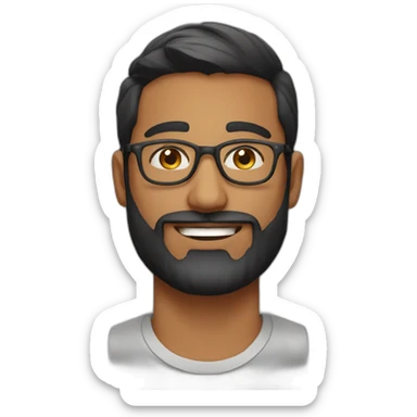 25YO Indian straight male with beard and specs sticker