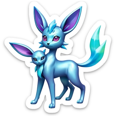 Shiny futuristic Glaceon-Espeon-Sylveon-Umbreon-hybrid, full body sticker