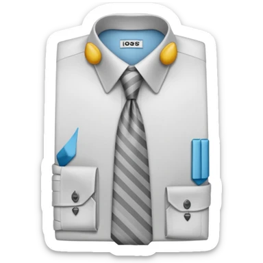 white shirt & grey tie (without face, just clothes, zoomed in) sticker