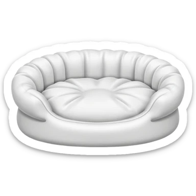 white Pet bed empty with no animal in it no dog in it I said sticker
