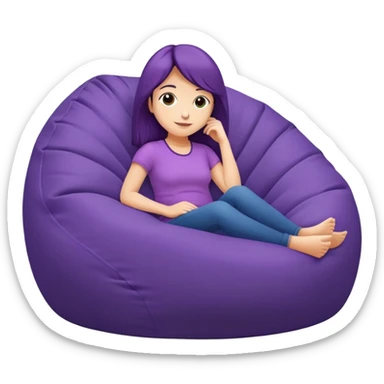 Bean bag chair purple   sticker