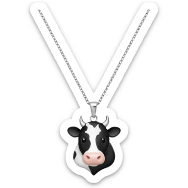 i need combination of this two emojis for making a neckless ❤️🐮 the desing must be simple so it can make easily  reduse details and make it black and white  use simple lines sticker
