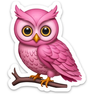 pink owl sticker
