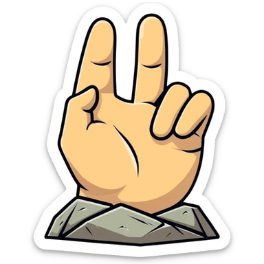 Rock on hand gesture with light skin tone for final slide sticker
