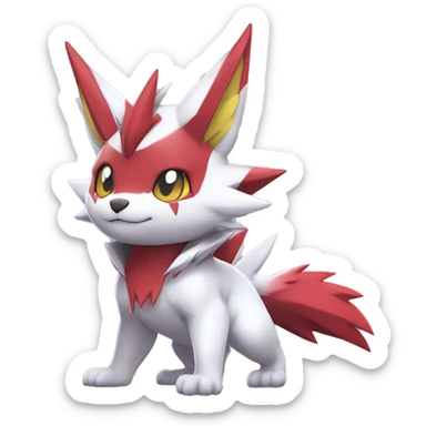 Anthro Cool Edgy Cute Chibi Shiny Zangoose-Zoroark-Fakemon-Pokémon Full Body Detailed High Quality sticker
