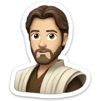 Obi wan Kenobi with dark hair sticker