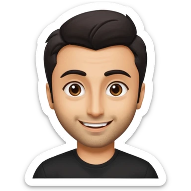 ipretty bratz emoji of ranbir kapoor wearing a black tee sticker