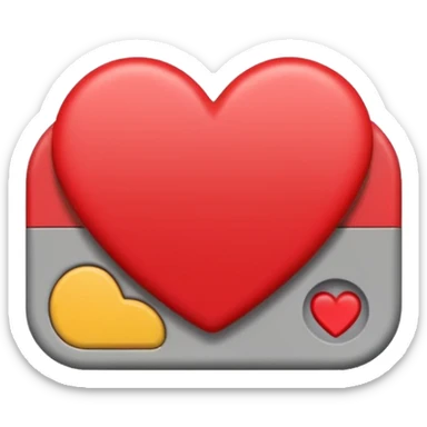 Minimalist pause button, with a tiny heart above. Symbol of taking a mindful break. sticker