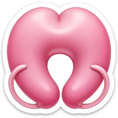 3D digital emoji-style illustration of a symbolic endometrium, featuring a smooth pastel pink circular shape with three concentric layers in varying shades of pink, soft lighting, Apple-style realistic shine, and a transparent background. that resemble a uterus sticker