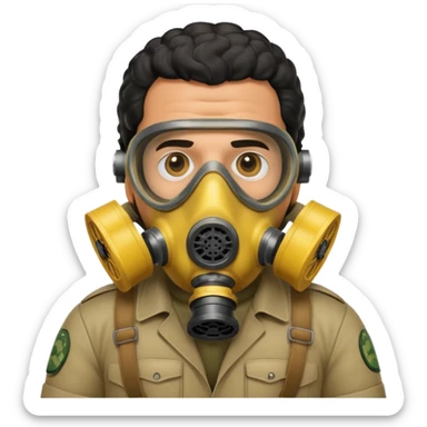 pablo escobar wearing a gas mask sticker